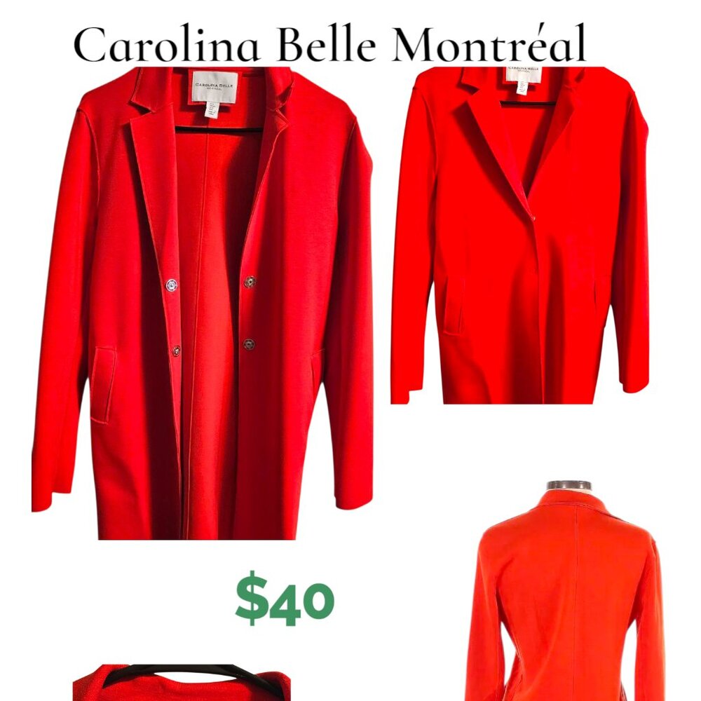 Carolina Belle Montréal long red coat